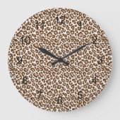 Leopard Print Große Wanduhr (Vorderseite)