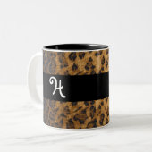 Leopard Print H Monogramm Initialen Coffee Tasse C (Vorderseite Links)