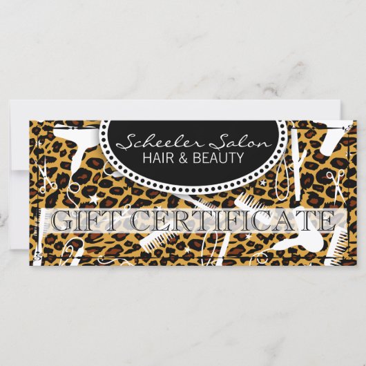 Leopard Print Hair & Beauty Geschenkgutschein (Vorderseite)