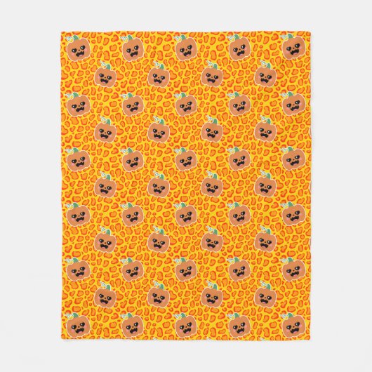 Leopard print Halloween pattern Fleecedecke (Vorderseite)