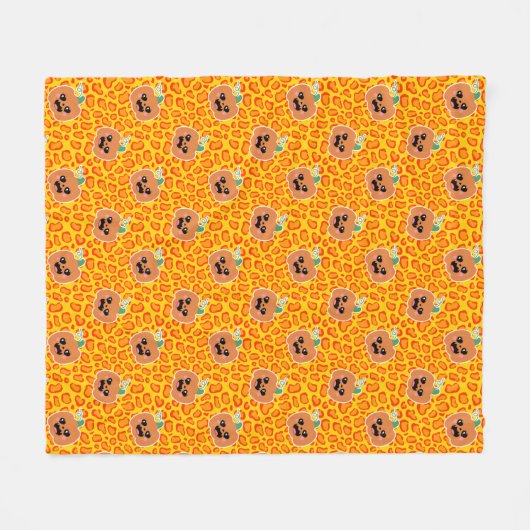 Leopard print Halloween pattern Fleecedecke (Vorderseite (Horizontal))