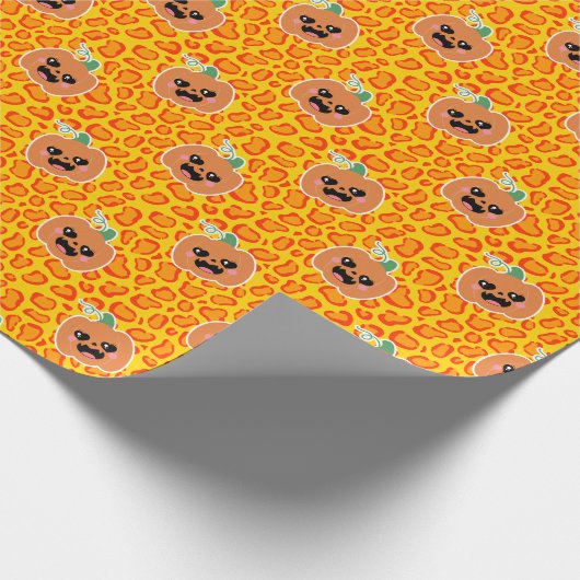 Leopard print Halloween pattern Geschenkpapier (Ecke)