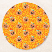 Leopard print Halloween pattern Runder Pappuntersetzer (Vorderseite)