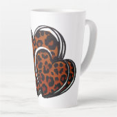 Leopard Print Hand Drawing Herz Milchtasse (Rechte Ecke)