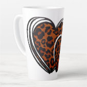 Leopard Print Hand Drawing Herz Milchtasse (Linke Ecke)