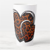 Leopard Print Hand Drawing Herz Milchtasse (Vorderseite)