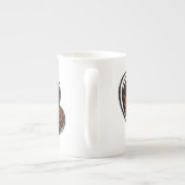 Leopard Print Hand Drawing Herz Porzellantasse (Rückseite)