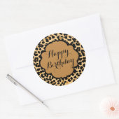 Leopard Print Happy Birthday Stickers (Umschlag)
