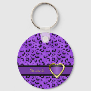 Leopard Print Heart Keychain Schlüsselanhänger
