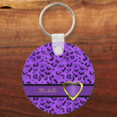 Leopard Print Heart Keychain Schlüsselanhänger (Vorderseite)