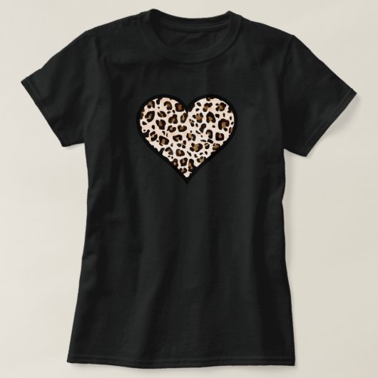 Leopard Print Heart T-Shirt (Design vorne)