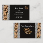 Leopard Print Heart Visitenkarte (Vorne/Hinten)
