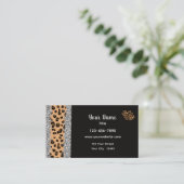 Leopard Print Heart Visitenkarte (Stehend Vorderseite)