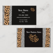 Leopard Print Heart Visitenkarte (Vorne/Hinten)