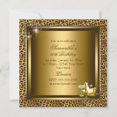 Leopard Print & Heelse 50 Gold-Faust Einladung (Rückseite)