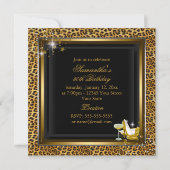 Leopard Print & Heelse Gold 50 & Fabulous Geburtst Einladung (Rückseite)