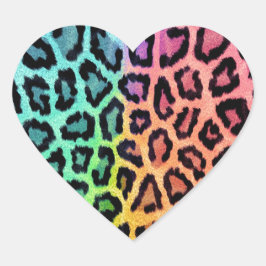 Leopard Print Herz-Aufkleber