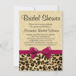 Leopard Print Hot Pink Bridal Dusche Einladung