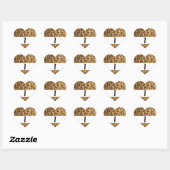 Leopard Print I monogram Initials Merchandise Herz-Aufkleber (Blatt)