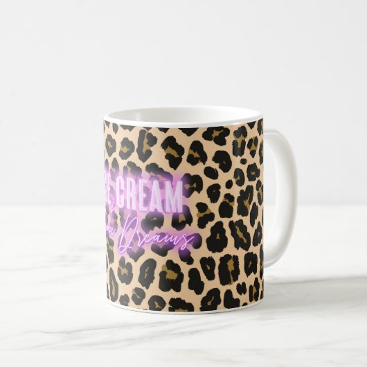 Leopard Print Ice Creme & Neon Dreams Tasse (VorderseiteRechts)