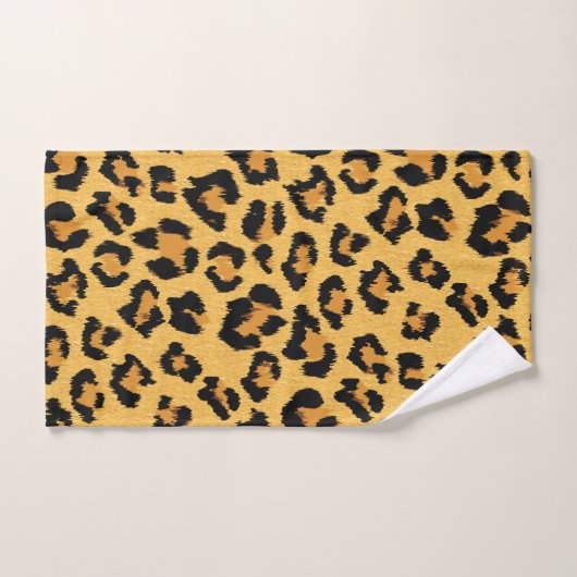 Leopard Print Imitate für Wild Style Safari Muster Badhandtuch Set (Handtuch)