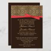 Leopard Print IMITATE Red Ribbon Post Hochzeit Einladung (Vorne/Hinten)