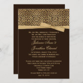Leopard Print IMITATE Ribbon Post Hochzeit Empfang Einladung (Vorne/Hinten)