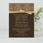 Leopard Print IMITATE Ribbon Post Hochzeit Empfang Einladung (Stehend Vorderseite)
