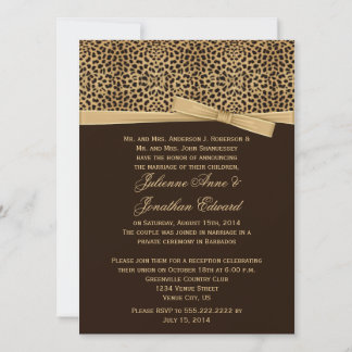 Leopard Print IMITATE Ribbon Post Hochzeit Empfang Einladung