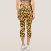 Leopard Print Imitats Fur Wild Style Safari Patter Capri Leggings (Rückseite)