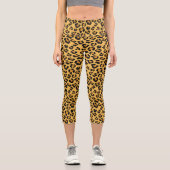 Leopard Print Imitats Fur Wild Style Safari Patter Capri Leggings (Vorderseite)
