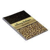 Leopard Print, Imitats Gold Personalisiert Noteboo Notizblock (Rechte Seite)