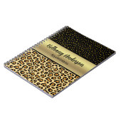 Leopard Print, Imitats Gold Personalisiert Noteboo Notizblock (Linke Seite)