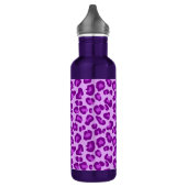 Leopard Print in Deep Lila und Lavendel Edelstahlflasche (Links)