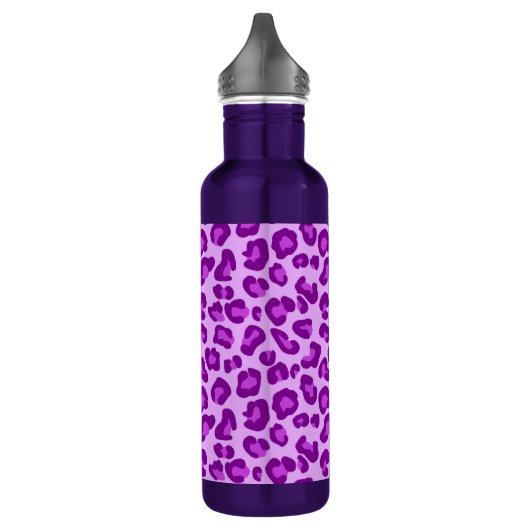 Leopard Print in Deep Lila und Lavendel Edelstahlflasche (Links)