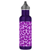 Leopard Print in Deep Lila und Lavendel Edelstahlflasche (Rechts)