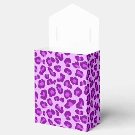 Leopard Print in Deep Lila und Lavendel Geschenkschachtel (Geöffnet)