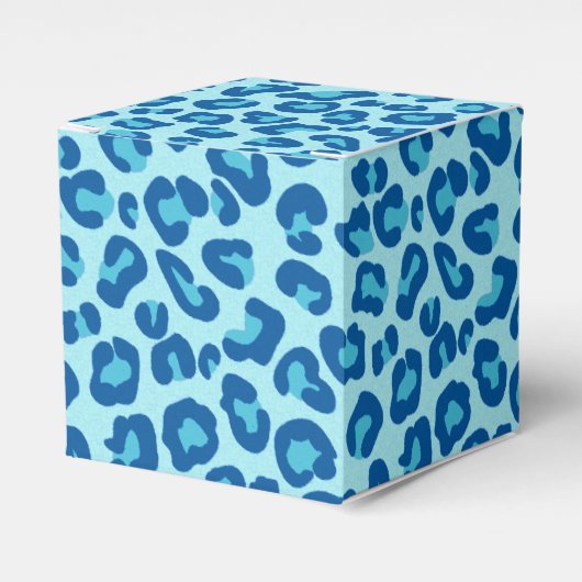 Leopard Print in Light Blue to Dark Denim Blue Geschenkschachtel (Vorderseite)