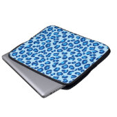 Leopard Print in Light Chambray to Dark Denim Blue Laptopschutzhülle (Vorne Knopf)
