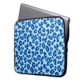 Leopard Print in Light Chambray to Dark Denim Blue Laptopschutzhülle (Vorderseite Links)