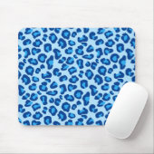 Leopard Print in Light Chambray to Dark Denim Blue Mousepad (Mit Mouse)
