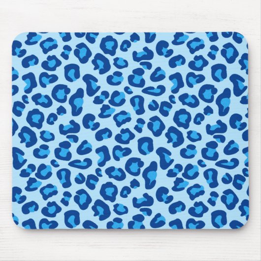 Leopard Print in Light Chambray to Dark Denim Blue Mousepad (Vorne)