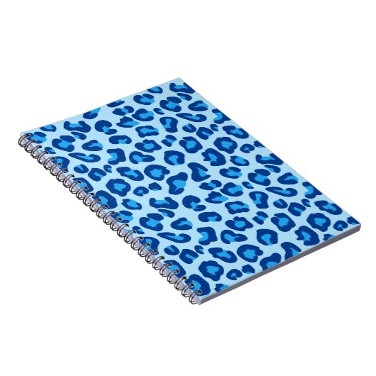 Leopard Print in Light Chambray to Dark Denim Blue Notizblock (Rechte Seite)