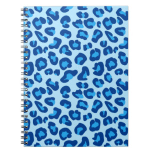 Leopard Print in Light Chambray to Dark Denim Blue Notizblock
