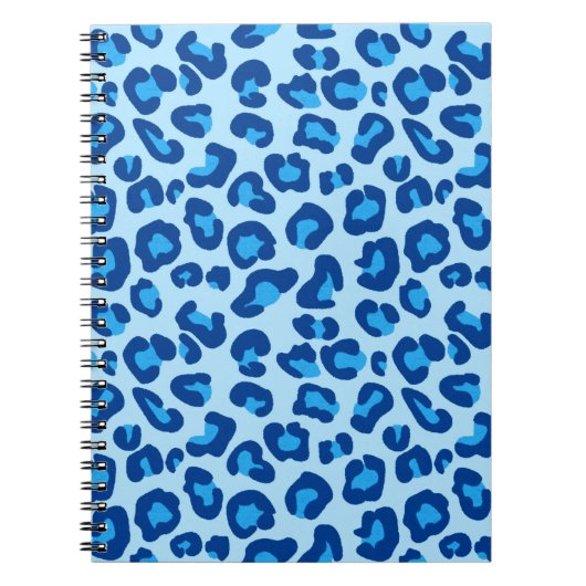 Leopard Print in Light Chambray to Dark Denim Blue Notizblock (Vorderseite)
