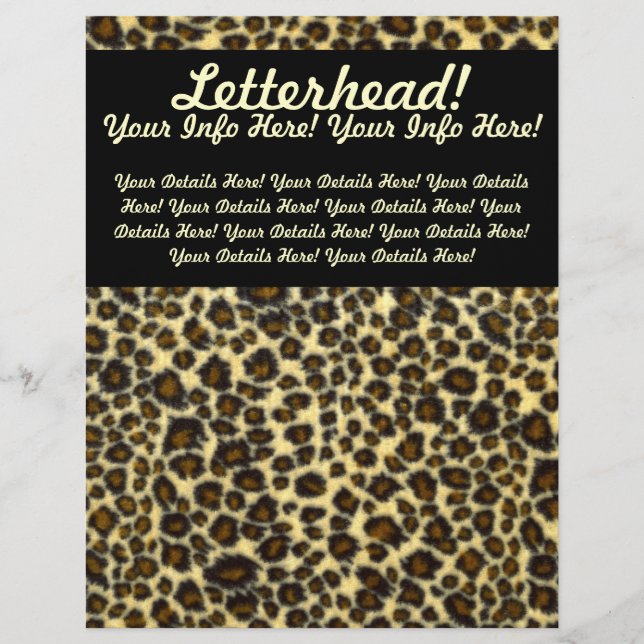 Leopard Print individuell anpassbarer Letterhead (Vorderseite)