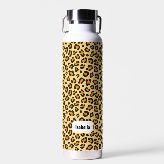 Leopard Print Individuelle Name Trinkflasche (Vorne)