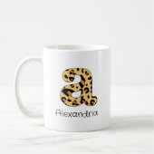 Leopard Print Initial a Lowercase and Name Kaffeetasse (Links)