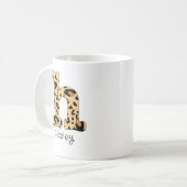 Leopard Print Initial h Lowercase und Name Kaffeetasse (Vorderseite Links)