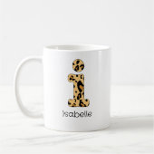 Leopard Print Initial i Lowercase und Name Kaffeetasse (Links)